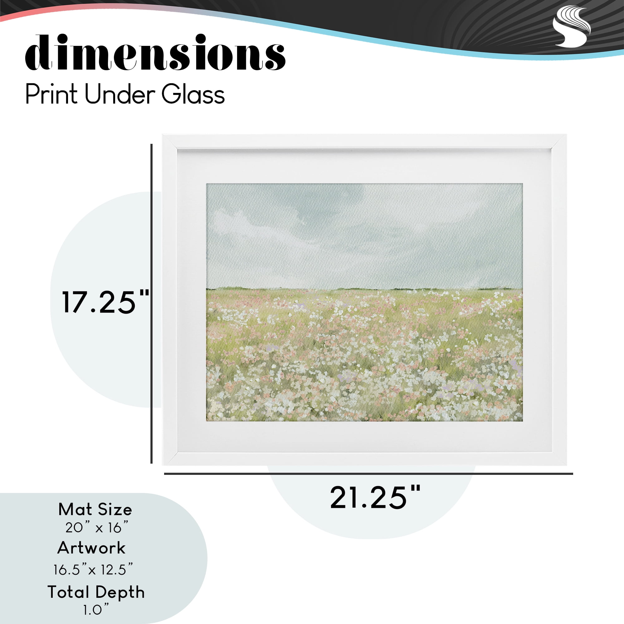 Stupell Industries Budding Field Scenery White Framed Print Under Glass, design by Leah Straatsma