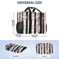thumbnail image 3 of YAZAOO Mesh Beach Bags Totes Foldable Multiple Pockets Creatively Floral Pink Black Damask Printed, 3 of 8