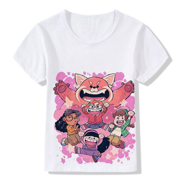 Disney Animation Turn Red Cartoon Animal Panda Impresión 3d Ropa para niños Regalos diarios Juego de rol Cumpleaños Manga corta Top150 zhangmengya CONDUJO