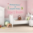 thumbnail image 3 of Personalized Mermaid Kisses And Starfish Wishes Mermaids Creatures Seahorse Princess Fish Starfish Queen Sweet Dreams Bedtime Unicorn Lovely Dream Wall Decal Sticker - Size: 30 In X 21 In, 3 of 5