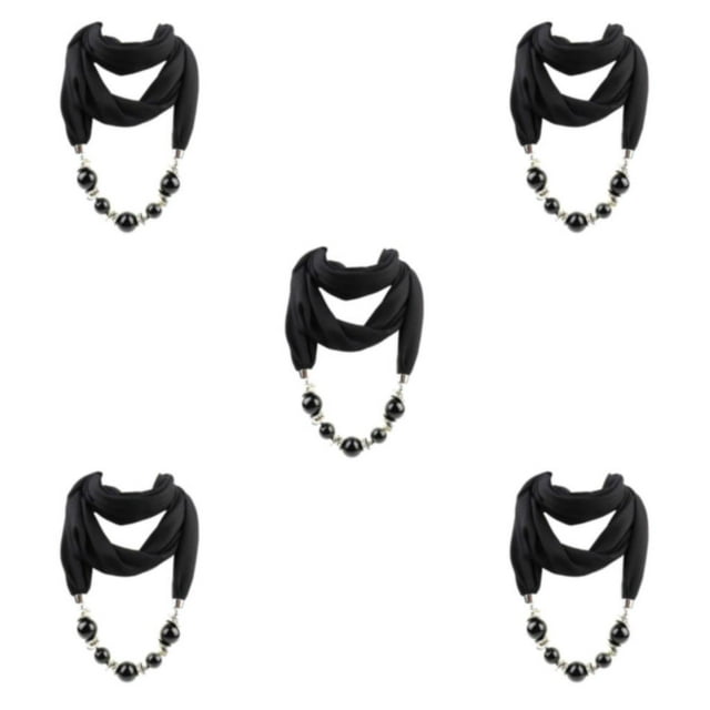 Guardoinrt Unique Scarf Necklaces Soft And Comfortable Multi-purpose Wide Application black 5Set
