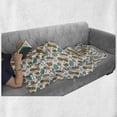 thumbnail image 5 of Knitting Soft Flannel Fleece Blanket, Yarn Balls Crochet Needlework Workshop Handicrafts Relaxing Activities, Cozy Plush for Indoor and Outdoor Use, 50" x 60", Pale Coffee Turquoise, by Ambesonne, 5 of 5