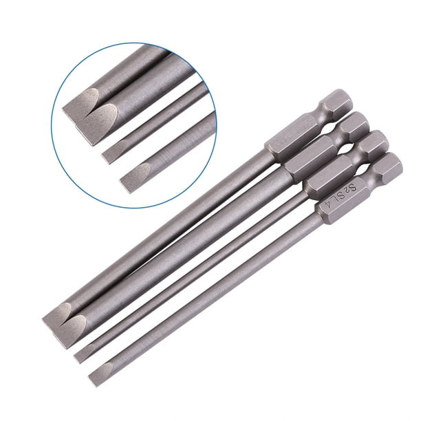 4 piezas S2 de acero de Aleación de 100 mm / 3,93 Pulgadas Puntas de Destornillador Magnético para Destornilladores Eléctricos, Manuales de Destornilladores, Taladros