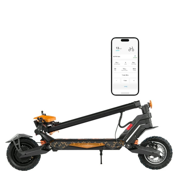 KFFKFF Electric Scooter with 500W Motor, 10-Inch Tires, 24 MPH Speed, 25-Mile Range, Foldable Design for Adults, Dual Braking System, Suspension, App Control, Supports Up to 330 lbs