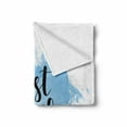 thumbnail image 2 of Just Breathe Soft Flannel Fleece Blanket, Hand Writing Style Phrase on Pale Blue Grungy Brushstrokes Backdrop, Cozy Plush for Indoor and Outdoor Use, 60" x 80", Pale Blue Black White, by Ambesonne, 2 of 6