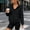 Black, variant on Cocoon Women'S Tops Navy Ribbed Cuffs Hooded Outerwear Jackets Casual Long Sleeve Regular Outerwear Jackets Tops,L