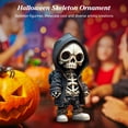 thumbnail image 6 of Niovtt Gothic Hoodie Skull Puppet Ornament, Halloween Resin Figurine (A), 6 of 7