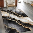 thumbnail image 2 of 2.7'x5' Area Rugs, Black Marble Indoor Outdoor Area Rug for Living Room Bedroom, Modern Luxury Golden Ink Painting Washable Bathroom Rugs Kitchen Floor Carpet Mats Home Decor Aesthetic, 2 of 8