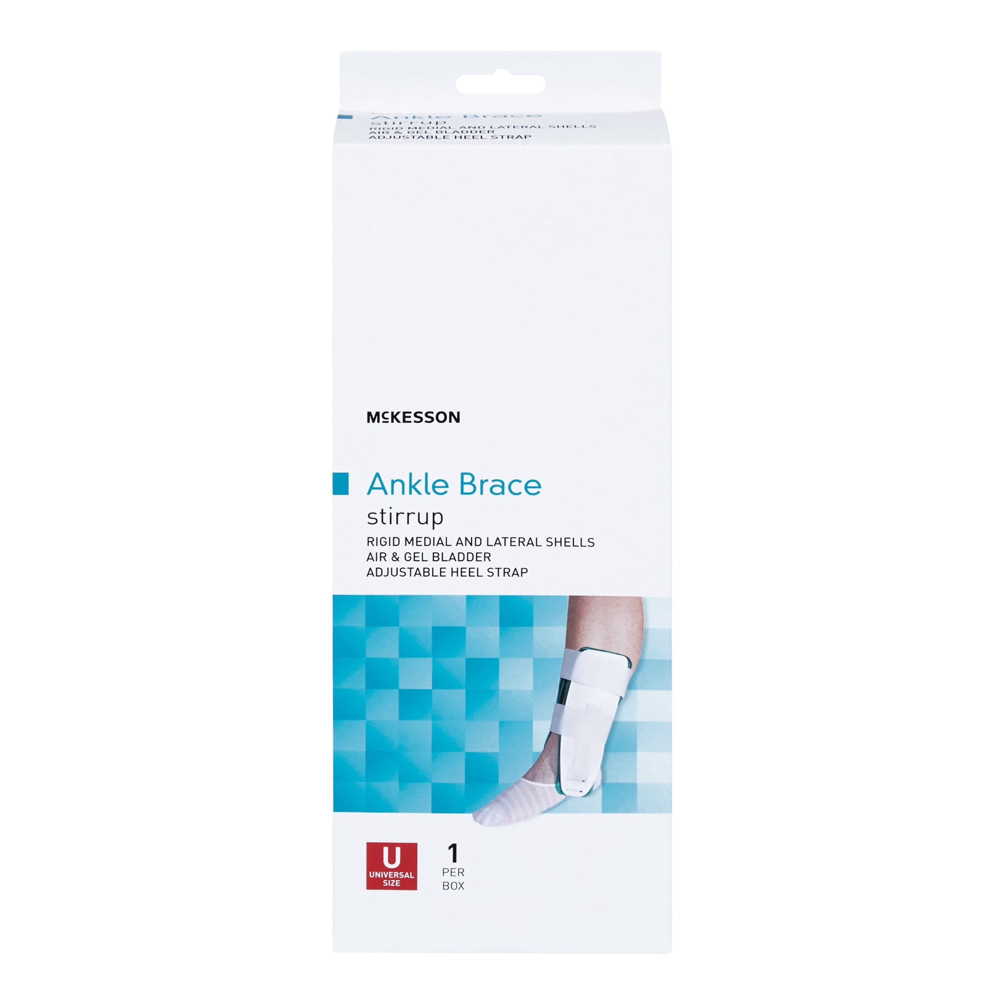 McKesson Ankle Brace, Stirrup Style with Air and Gel Bladders - One Size, 1 Ct