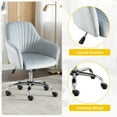 thumbnail image 4 of New -Modern home office leisure chair with adjustable velvet height and adjustable casters (DARKGREY), 4 of 8