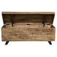 thumbnail image 3 of 46 Inch Rectangular Wooden Storage Trunk with Angled Metal Legs, Brown- Saltoro Sherpi, 3 of 4