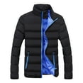 thumbnail image 3 of Lightweight Puffer Jacket with Pocket Solid Color Zip Up Coat Top Classic Fit, 3 of 3