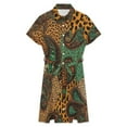 thumbnail image 4 of Paisley Leopard Animal Print Textile Womens Shirt Dresses Women'S Short Sleeve Dress Turn-Down Collar Dress A Line Casuall Dress Oversize(XS-6XL), 4 of 7