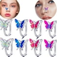 thumbnail image 2 of Aellinatey for Butterfly Nose Hoop Ring Clip Non Piercing Fake Nose Ring Alloy Jewelry for, 2 of 8