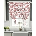 thumbnail image 5 of Red Boho Flower Tie Up Curtains for Window, Thermal Insulated Balloon Shade Adjustable Rod Pocket Curtains Valance Panels for Kitchen Bathroom Cafe 52 x 63 Vintage Paisley Farmhouse Pattern, 5 of 6