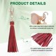thumbnail image 2 of Uxcell 2-Pack Borlas de Cuero PU de 5.9 Pulgadas Pequeñas para Llaveros Rojo Vino con Anillos para Manualidades de Bricolaje, 2 of 7