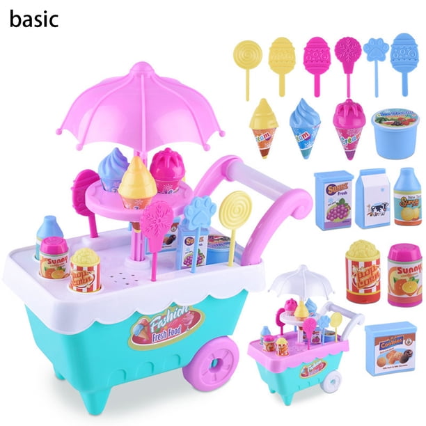 De Carrito De Juguete Para Helados, Juego De Simulación Para Niños, Juguetes Educativos, Carrito De Helados, Camión, Gran Regalo Para Niñas Y Niños 1 Juego Eigraketly FN002258-00