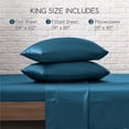 thumbnail image 7 of MR&HM Silky Satin Sheet Set King Size 4 Pcs, Elegant Luxurious King Size Bed Sheets, with Flat Sheet, 15'' Deep Pocket Fitted Sheet and King Satin Pillow Cases Set of 2 (King Size, Teal), 7 of 7