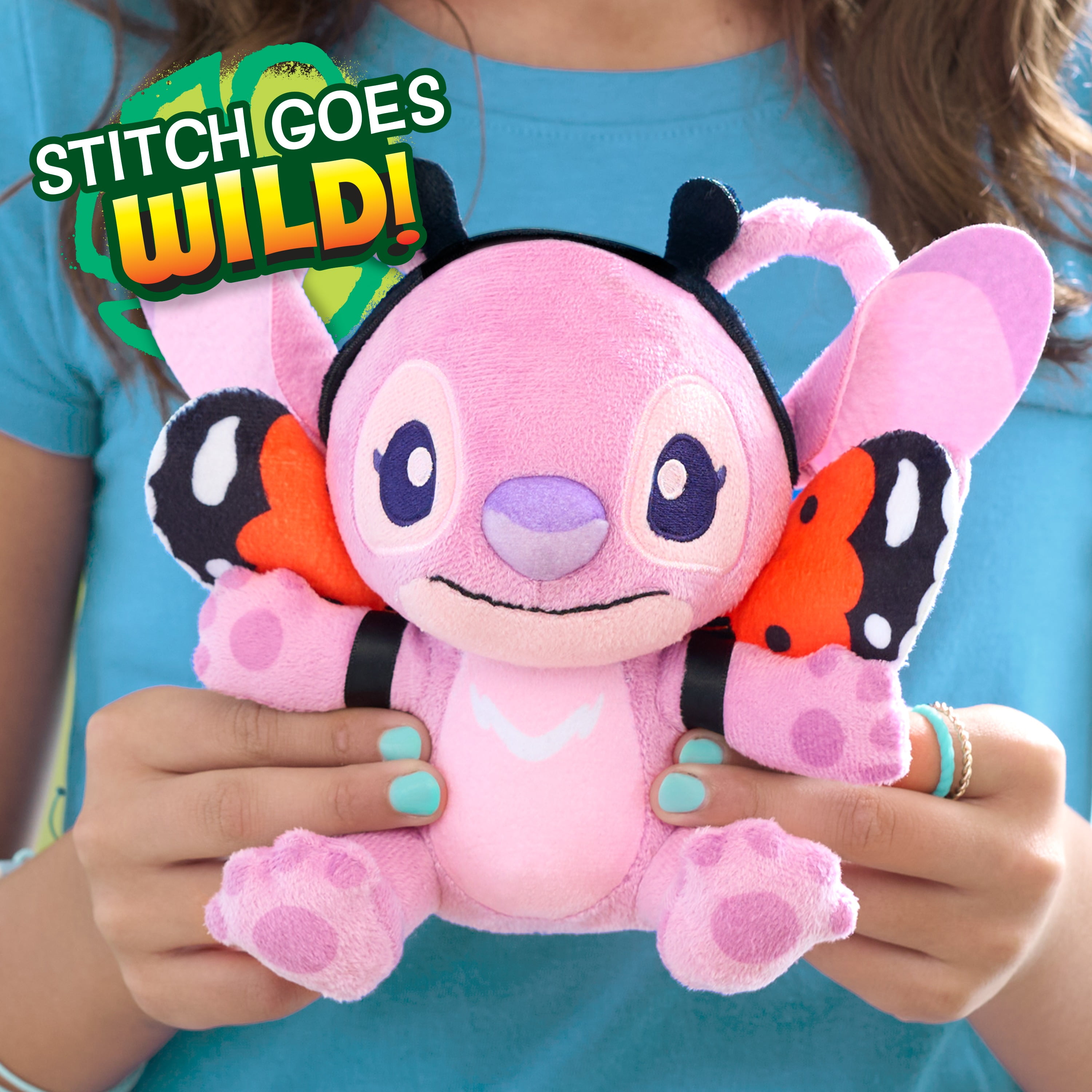Disney Stitch Goes Wild Small Plush - Angel Butterfly, Cute & Fluffy, For Kids, Fans & Collectors