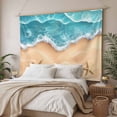 thumbnail image 3 of Ocean Beach Tapestry for Bedroom Wall Hanging Tapestry, Starfish Sea Waves Coastal Seaside Sand Ceiling Backdrop Tapestries Poster Blanket Wall Decor for Teens Room Living Room Dorm 59" x 79", 3 of 8