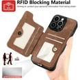 thumbnail image 2 of Phone Case for iPhone 15 Pro 6.1 inch Wallet Cover with Screen Protector and Wrist Strap Lanyard RFID Credit Card Holder Ring Stand iPhone15Pro 5G i i-Phone i15 iPhone15 15Pro Women Men Brown, 2 of 14