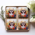 thumbnail image 4 of Welcome Spring Summer Shih Tzu Portrait Flower Blue Sky Set of 4 Stone Coasters Lion Dog Lover Gifts 4x4in Absorbent Soapstone Coaster - 12001, 4 of 5