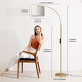thumbnail image 4 of SUNMORY Gold Floor Lamp with Remote, Modern Arc Floor Lamp with Stepless Dimmable Bulb, Tall Lamp for Living Room with Shade, 4 of 7