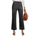 thumbnail image 4 of Jeans Astylish para mujer, cintura alta, pierna recta, color negro, 4 of 6