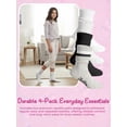 thumbnail image 6 of Justice Slouch Boot Socks for Girls, Warm Cozy Socks for Daily Wear, 4 pk White Multi Color, 6 of 7