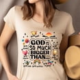 thumbnail image 4 of Christian God Is So Much Bigger Than Faith Quote Graphic T-Shirt, Dark Heather, Size M, 4 of 6
