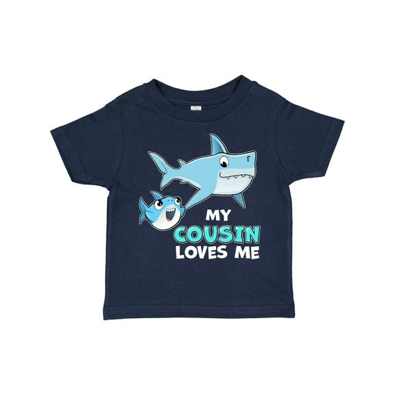 Inktastic My Cousin Loves Me with Cute Sharks Boys or Girls Toddler T-Shirt