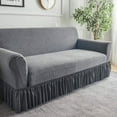 thumbnail image 4 of 1PC Jacquard Skirted Sofa Cover - Elastic Design, Pet Anti-Dirty & Wear-Resistant, Universal for Living Room, Home Decoration Sofa Protection Cover (Including Sofa Cushion Cover), 4 of 10