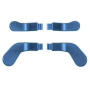 eXtremeRate 4 pcs Metallic Neptune Blue Stainless Steel Paddles, Replacement Interchangeable Hair Trigger Locks for Xbox One Elite, Xbox Elite Series 2 & Elite 2 Core Controller