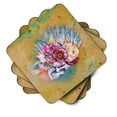 thumbnail image 2 of Day of the Dead Flowers Skull  Foam Coaster Set of 4, 2 of 3