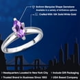 thumbnail image 2 of Gem Stone King 10K White Gold Purple Amethyst Engagement Ring for Women | 0.41 Cttw | Marquise 8X4MM | Gemstone February Birthstone | Size 9, 2 of 6