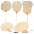 thumbnail image 1 of 5Pcs Chinese Art Paper Round Fans DIY Handmade Painting Fans Kids Graffiti Fans, 1 of 9