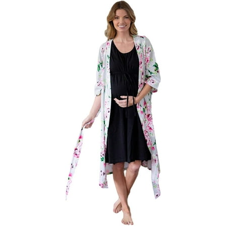 

3 in 1 Maternity Labor Delivery Nursing Hospital Birthing Gown & Matching Robe Delivery Robe Maternity Robe Maternity Gown Hospital Gown Maternity Women Gown