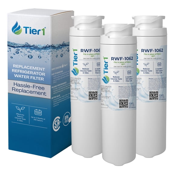 Tier1 MSWF Refrigerator Water Filter 3-pk | Replacement for GE MSWF SmartWater 101820A, 101821B, MSWFDS, WF282, EFF-6022A, SGF-G23, AP3997949, Fridge Filter