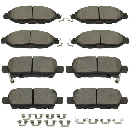 SCITOO Front Rear Disc Brake Pad Set 8PCS w/Hardware Fit For INFINITI For JX35 2013,For Nissan For Murano 2015-2022,For Nissan For Pathfinder 2013-2020