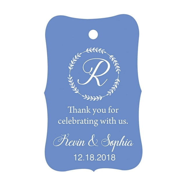 100 PCS Custom Made Scallop Edges Hang Tags Thank You For Celebrating Wedding Favor Gift Paper Tags