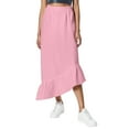 thumbnail image 1 of Falda midi de cintura alta para mujer - Cintura elástica, color liso - Elegante/informal para todas las estaciones - S-XXXL, 1 of 8