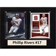 thumbnail image 1 of C & I Collectables 68RIVERSCO 6 x 8 in. Philip Rivers NCAA NC State Wolfpack Two Card Plaque, 1 of 1