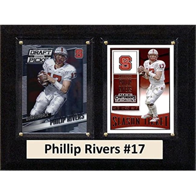 C & I Collectables 68RIVERSCO 6 x 8 in. Philip Rivers NCAA NC State Wolfpack Two Card Plaque
