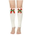 thumbnail image 3 of QLEICOM Leg Warmers,Socks for Women,Women's Christmas Leg Warmers with Fleece Lining for Ankle To Knee Coverage Knit Boot Socks Provide Thermal Insulation As Fashion Footwear Accessories White, 3 of 5