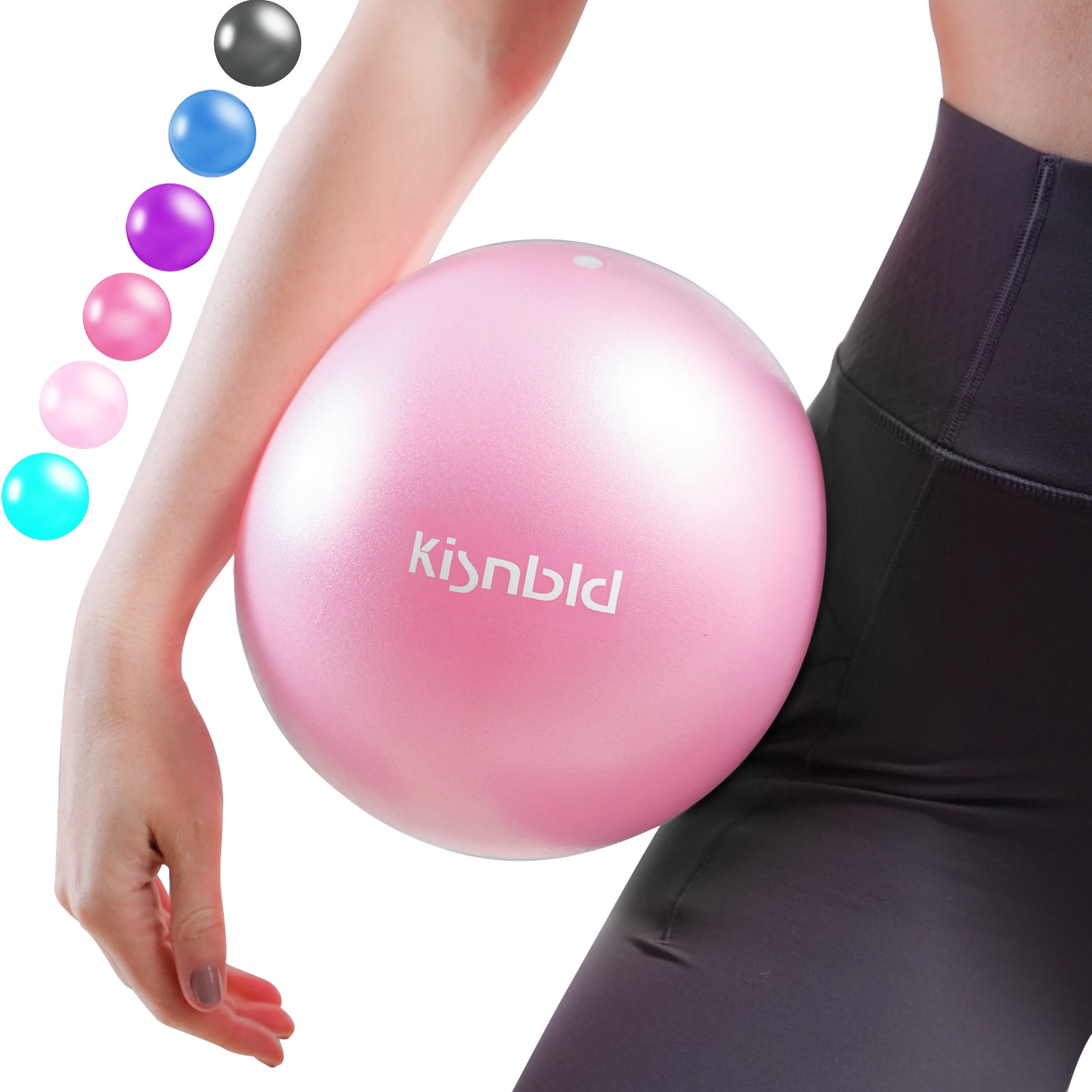 kisnbld Pilates Ball, 9-inch Anti-Burst Small Exercise Ball, Mini Yoga Ball for Physical Therapy, Stretching & Core Strength for Home Gym & Office