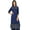 Blue, variant on Bimba Women Kurta Kurti With Pockets Casual Tunic Mandarin Collar Long Blouse