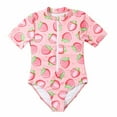 thumbnail image 2 of Honeeladyy Baby Girl One Piece Swimsuit Toddler Sleeveless Baby Girls Swimwear Children's Swimsuit Strawberry Print Short Sleeve Surfing Zipper One-piece Swimsuit Bathing Suit Swimming Suit, 2 of 9