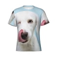 thumbnail image 4 of Qekee Puppy Licks Nose Classic Fit T-Shirt Men's Shirt Men's Tight Short Sleeves for Exercise, Running, Mountaineering - Puppy Licks Nose, 4 of 9