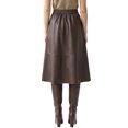 thumbnail image 2 of INSPIRE CHIC Women's PU Faux Leather A-Line Skirt High Waist Elastic Skater Flared Swing Elegant Pleated Fall Winter Midi Skirt Large Coffee, 2 of 4