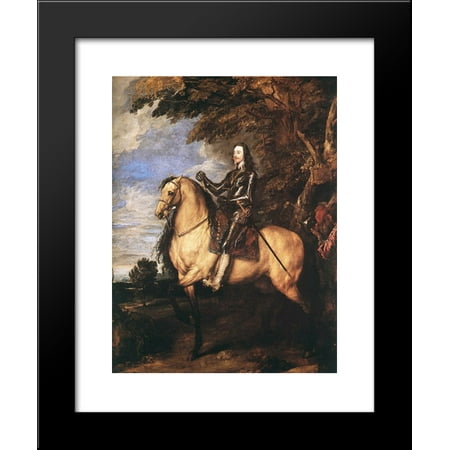 Charles I on horseback 20x24 Framed Art Print by Anthony van Dyck